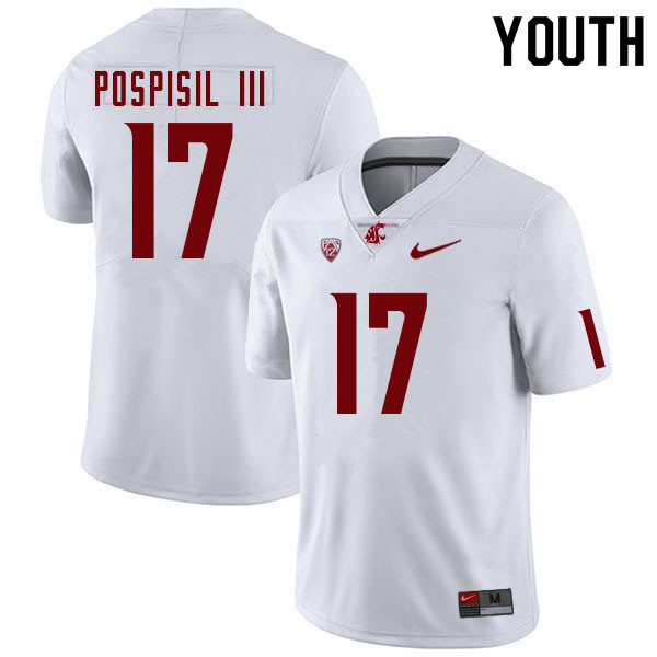 Youth #17 Billy Pospisil III Washington State Cougars College Football Jerseys Sale-White